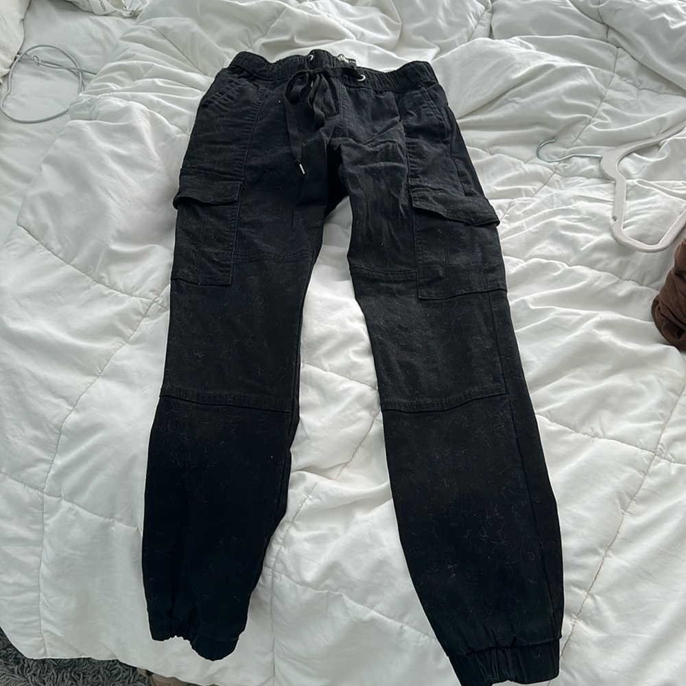 Black Cargo joggers